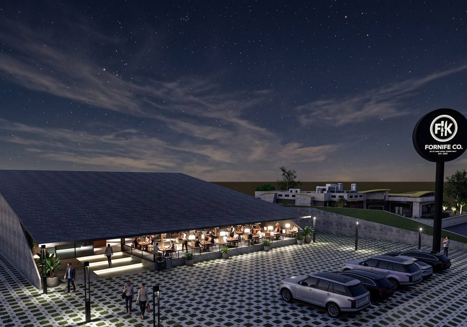 Fornife Restaurant at night