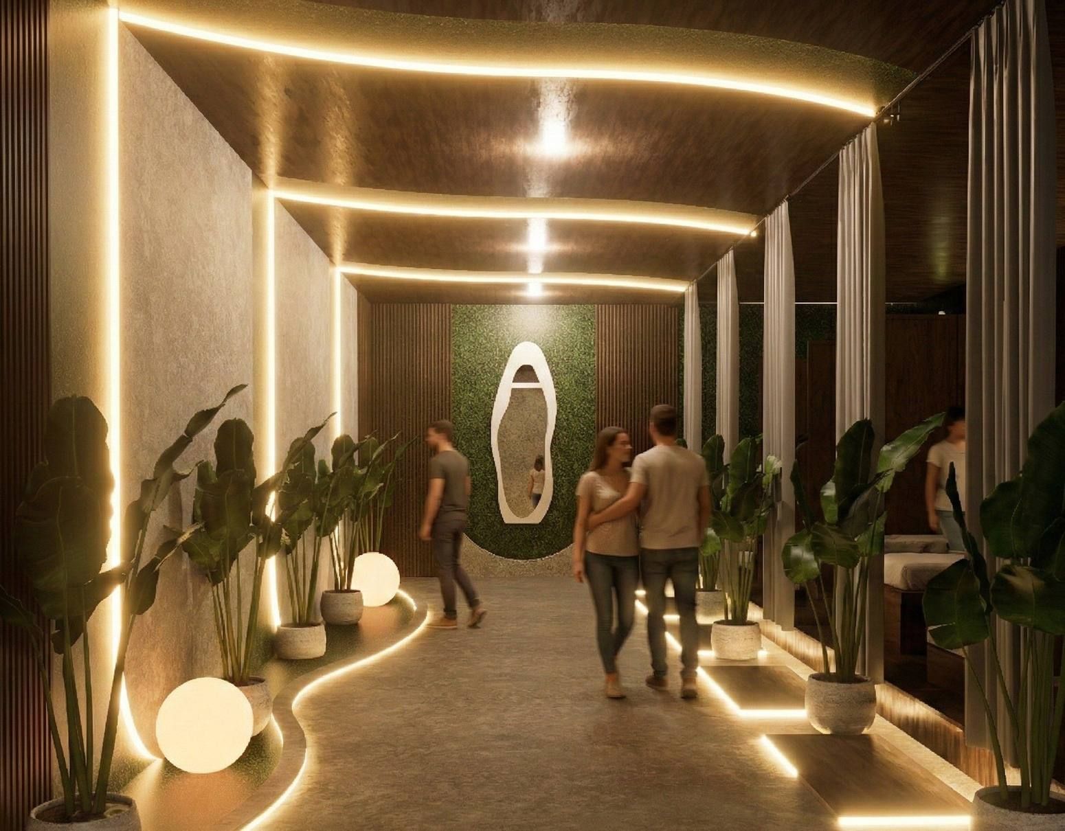 Tropical spa corridor